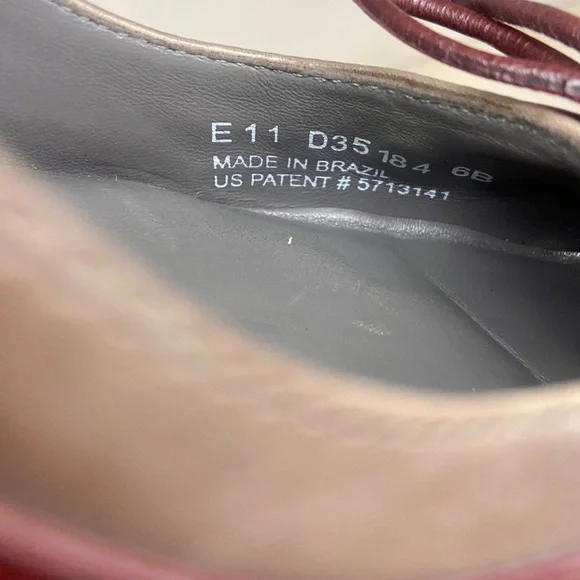 Cole Haan Dark Burgundy Victorian Leather Heels Size 6 - Picture 12 of 14